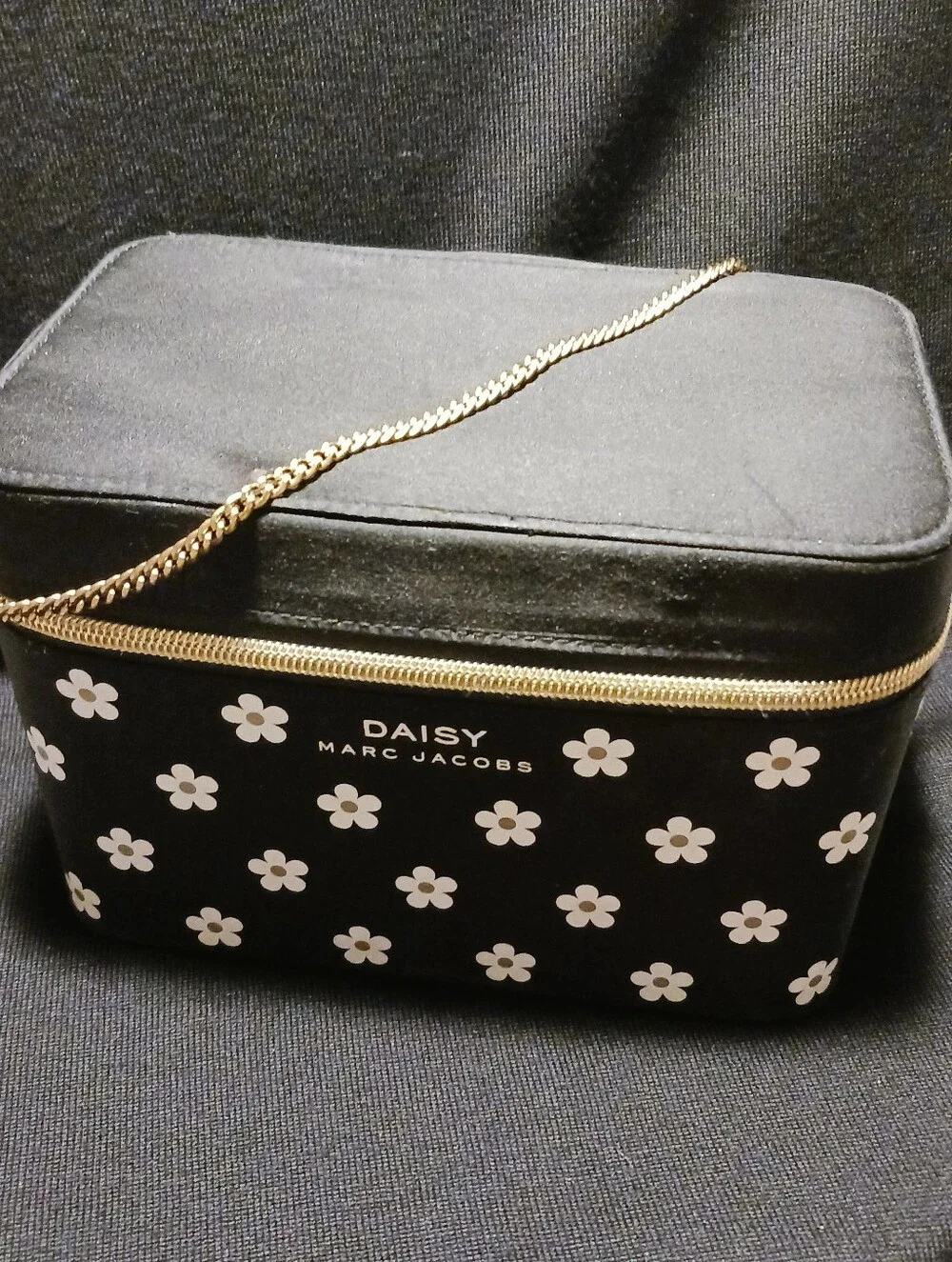 Marc Jacobs Black Floral Daisy Case with Gold Chain, Vintage